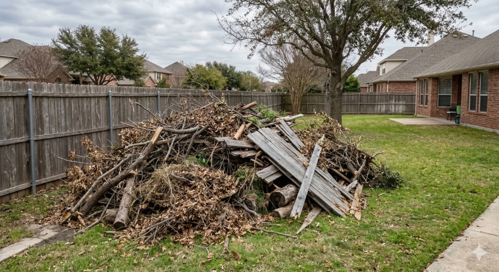 Yard debris removal in Frisco